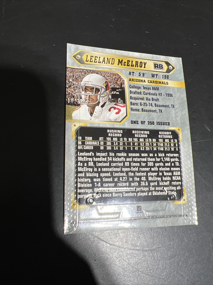 🔥1997 Topps PLAYERS PRIVATE ISSSUE Gallery Leeland McElroy #69 CARDINALS🔥1224 - Image 4 of 4