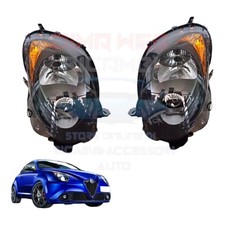 COPPIA FARI ANTERIORE FANALI DX SX PER ALFA ROMEO MITO PARABOLA NERA PROIETTORI