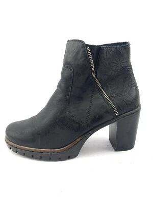 RIEKER DAMEN STIEFEL STIEFELETTEN BOOTS GR:38 UK: 5 SCHWARZ - Bild 1 von 4