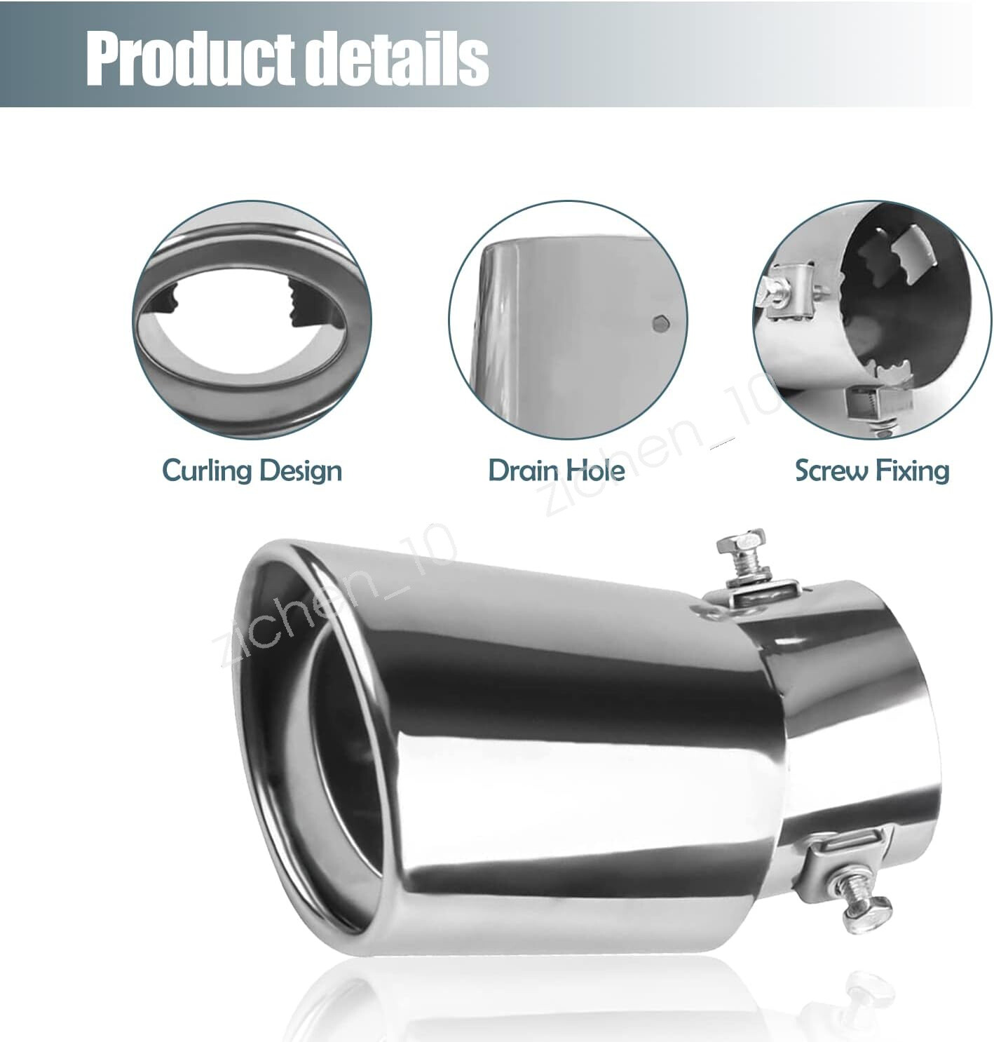 Car Exhaust Pipe Tip Rear Tail Throat Muffler Stainless Steel For Acura NSX