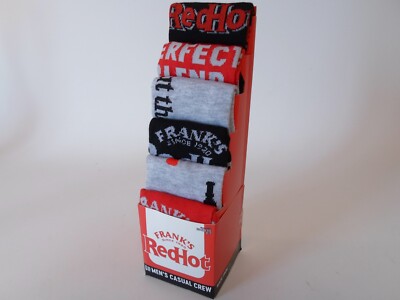 Frank's Red Hot Sauce socks 6 Pair CREW SOCKS Men Size 8-12 Bioworld NEW