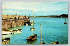 The Harbour, Minehead Sail Boats Somerset England Vintage Postcard