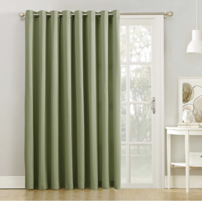 Sun Zero 84''H x 100 W Barrow Grommet Sliding Patio Door Curtain Panel Sage Green