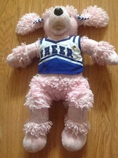 Build A Bear Plush 20" Pink Poodle Dog Girl w Cheer Top  Bows Pre-owned