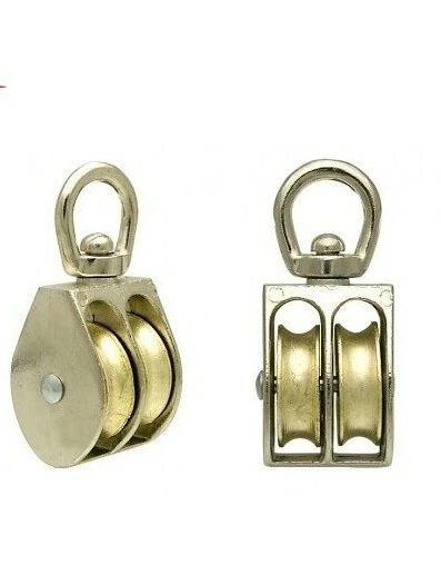 SMART HOUSE GB 30 mm Diameter Metal Double Sheave Swivel Eye Rope Pulley For 7mm Rope
