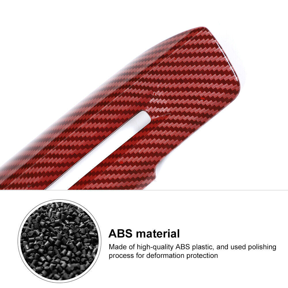 Interior Door Armrest Panel Cover Trim For Ford Mustang 2015+ ABS Carbon Fiber