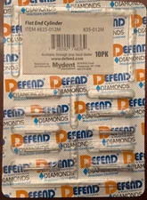 MyDent DEFEND Dental Diamond Bus 10/PK Flat End Cylinder FG 835-012M Medium