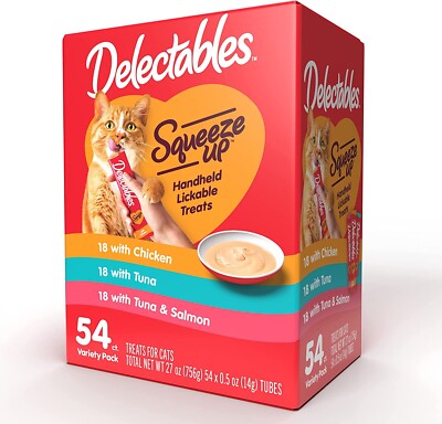 Hartz Delectables Squeeze Up Variety Packs Interactive Lickable Wet Cat Treats