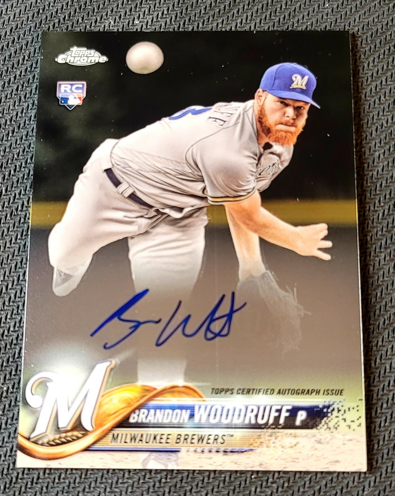 2018 Topps Chrome Auto RC (Brandon Woodruff #RA-BW) Milwaukee Brewers