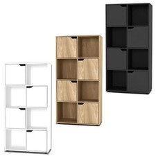 2, 4, 8 Cube Cupboard Shelving Display Shelf Storage Unit Wooden Door Organiser