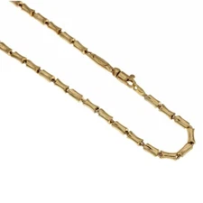 18kt Yellow Gold 750/1000 Bamboo Cane Polished Finish Empty Chain