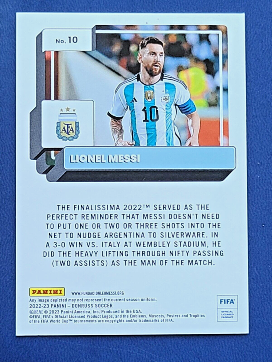 Lionel Messi 2022-23 DONRUSS FIFA World Cup Soccer #10 Optic