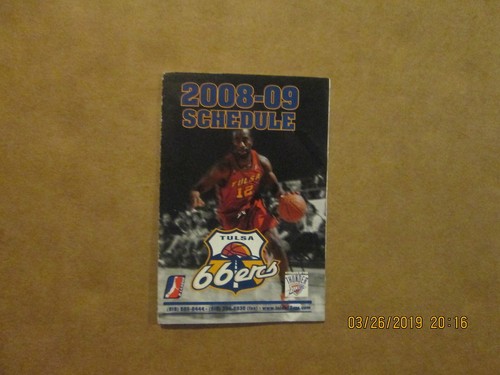 NBDL Tulsa 66ers vintage vers 2008-09 logo d'équipe basket-ball horaire de poche - Photo 1/1