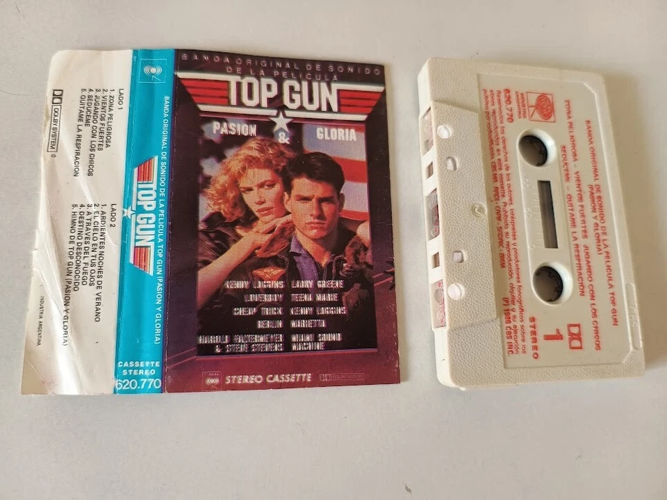 Top Gun Soundtrack Cassette Tape Argentina Pressing EXC Condition Tom Cruise - Image 2 of 3
