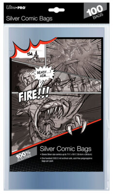 Ultra PRO Silver Size Comic Bags (100)  |  Silver Age  |  Comic Book Storage