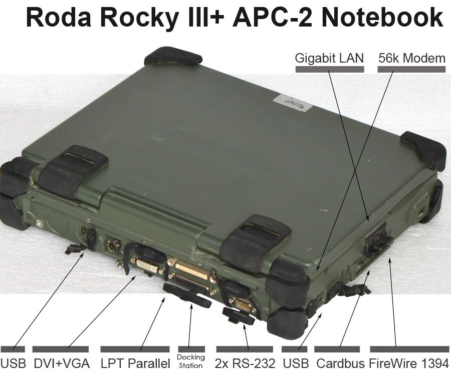 Military Roda Notebook 15 " 38cm 320GB Windows XP Firewire RS-232 Lpt Parallel - Image 2 of 4