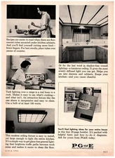 1964 PG&E Print Ad, 60's MCM Home Kitchen Lighting Ideas Housewife Cooking