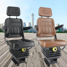 Universal Tractor Seat for Dumper Forklift Mower Digger +Armrest+Suspension Base