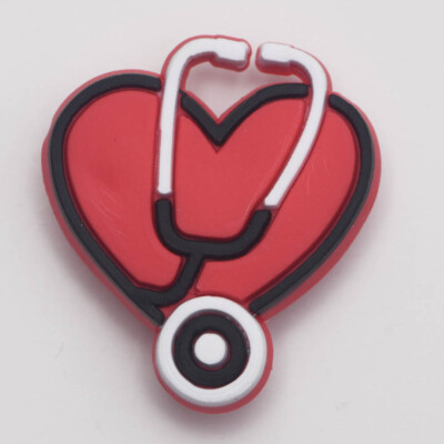 Heart Stethoscope Jibbitz Heart Stethoscope Healthcare Charm For