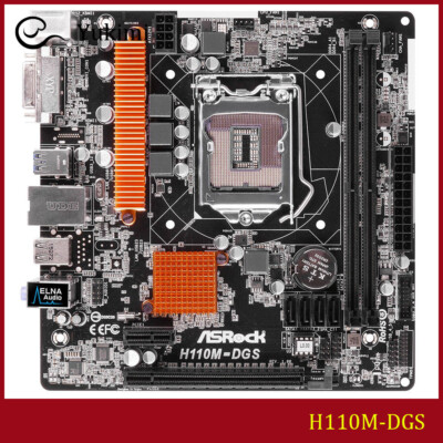 FOR ASROCK Intel H110 DDR4 LGA 1151 32GB DVI ATX Motherboard Test OK