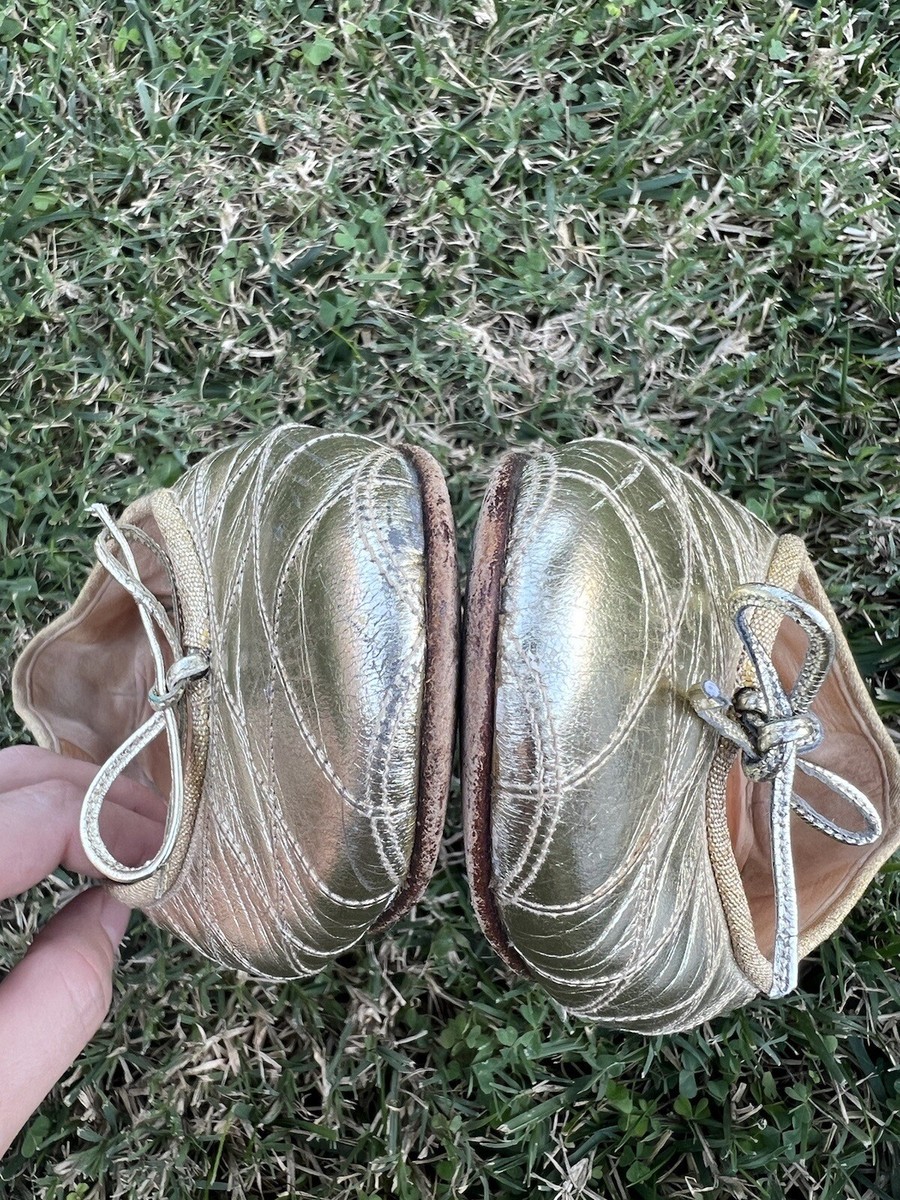 【Kです】CHANELバレリーナ　ゴールド Chanel Gold Metallic ✨Quilted Classic Ballet Flats Shoe