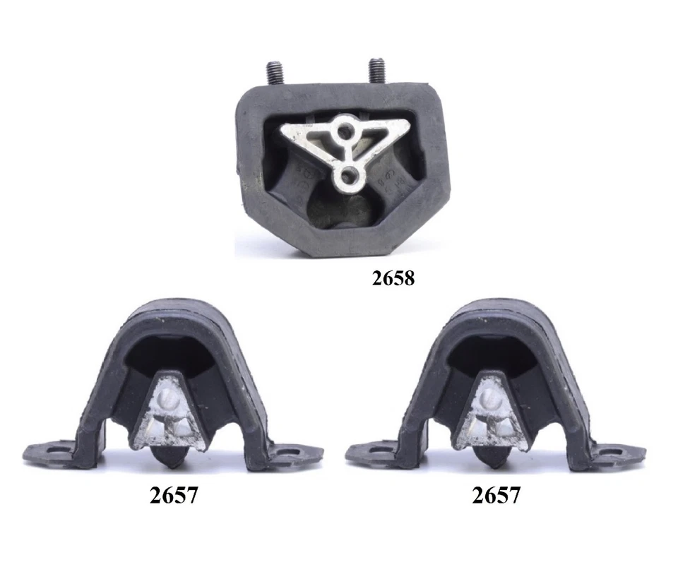 3PCS FRONT & REAR MOTOR MOUNT FIT 1993 ASUNA GT, SE 1.6L - Image 2 of 4