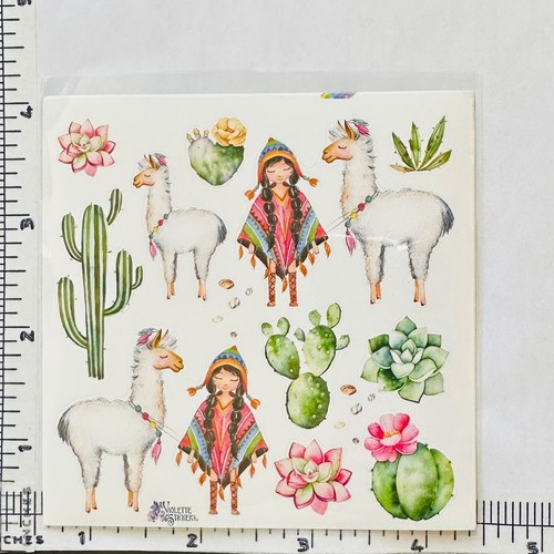 Violette Stickers Llama Cactus Party Crafts Planner Supply Scrapbook - Picture 2 of 2