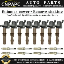 CNPAPC 8X DG521 Ignition Coil SP509 Spark Plug For 2008-2014 Ford F150 4.6L 5.4L