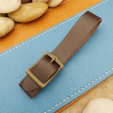 English Bridle Leather Vintage Pocket Watch Fob Strap With Antique Brass Buckle