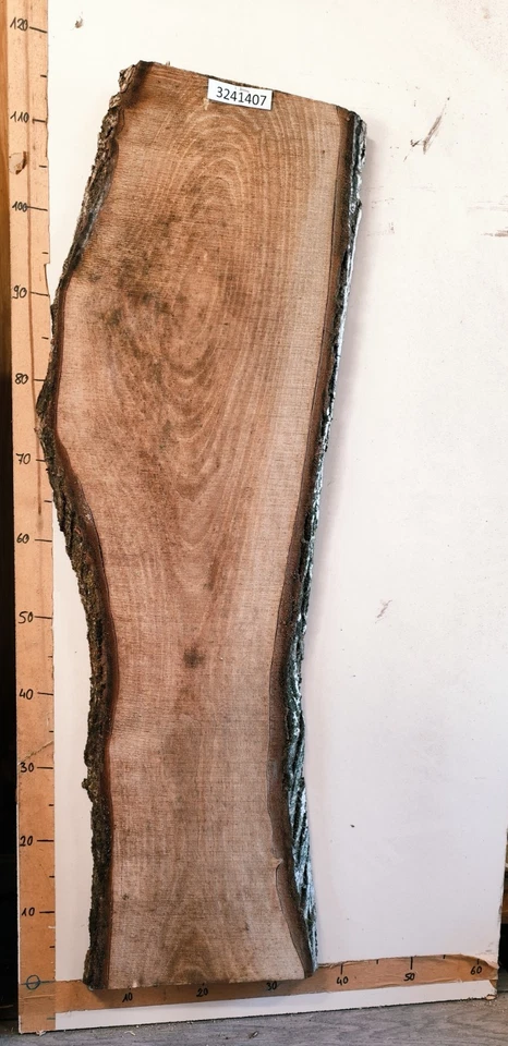 Nussbaum 50mm, 28mm Dicke, Holz, Brett, Bohle, Deko, Schwartenbrett, Rinde, - Bild 4 von 4