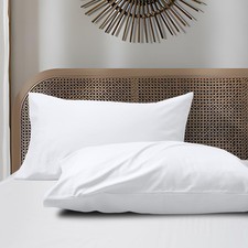 Cotton Pillow Cases King Size Set of 2, 800 Thread Count 100 King, White