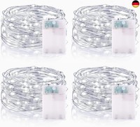Led Lichterkette Mit Batterie, 4 StüCk 3M 30Leds Kupferdraht Lichterketten Mit