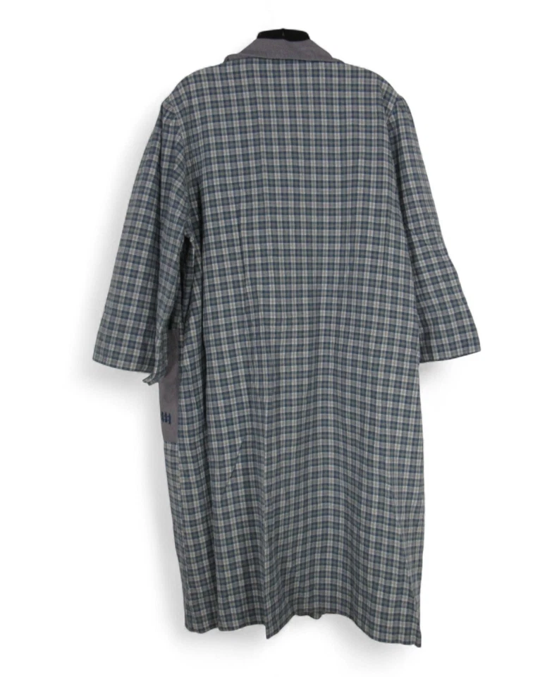 VESTIDO DE COLECCIÓN SAYBURY Gris TWILL ESTAMPADO A CUADROS Detalle Bordado BATA/CASA TALLA L Foto 4 de 4