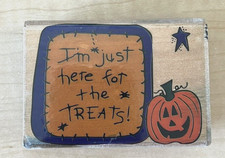 TRENA HEGDAHL VTG 1998 Rubber Stamp Crafting Halloween Pumpkin Pre owned 3x2x1"