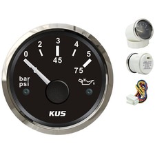 Kus Boat Oil Pressure Gauge For Marine Yacht Engine Outboard 1224v 0-5 Bar 52mm Kus Boat Oil Pressure Gauge For Marine Yacht Engine Outboard 1224v 0-5 Bar 52mm