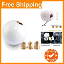Elegant Pure White Round Shift Knob - Universal 56 Speed Fit With Accessories
