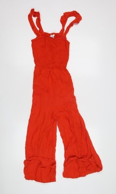 Monsoon Damen Jumpsuit rot weites Bein ärmellos S