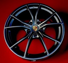 20 Porsche 982 718 Cayman Boxster Gts Rear Wheel Rim Satin Black Factory Oem