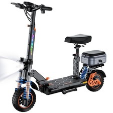 Ruitoo 1600W Adult Electric Scooter with Seat Foldable E-Scooter 34 MPH 50 Miles