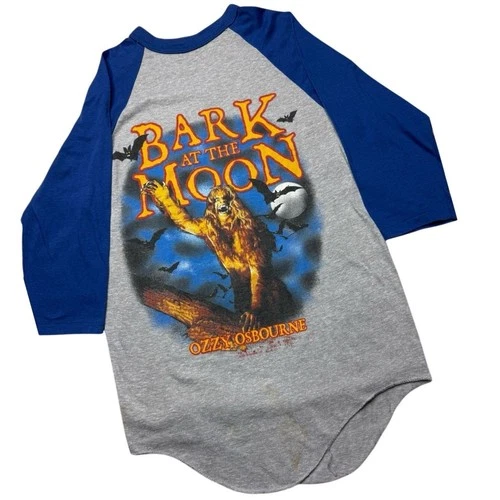 Ozzy Osbourne Bark at the Moon Tour Vintage 80s Raglan Tee S 1980s vintage concert t-shirt, vintage, single stitch, B+ condition
