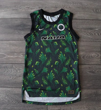 NIKE NIGERIA SOCCER BASKETBALL JERSEY CU1399-302 PINE GREEN/BLACK MEN S SMALL