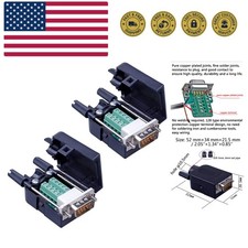 2PCS DB9 Solderless RS232 D-SUB Serial to 9-pin Port Terminal Male Adapter Co...