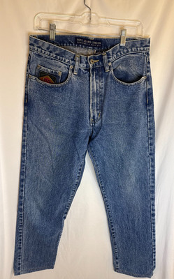 Vintage Pepe mens Jeans medium wash sz 32 metal leather logo patch