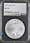 2020 US American Silver Eagle $1 Dollar NGC MS70