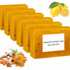 6-Pack Kojic Turmeric Face  Body Soap - Skin Brightening, Cleansing, Natural