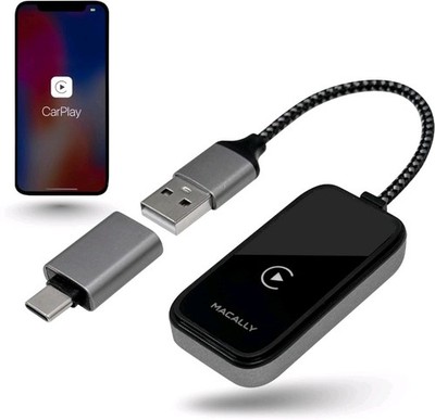 Macally Wireless CarPlay Adapter for iPhone USB Wireless Dongle Fast Connect
