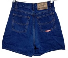 Vintage 90s High Waist Denim Shorts By No Excuses Size 9/10 Mom Blue Jean