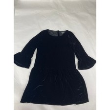 Madewell Velvet Bell Sleeve Dress Women's Size XXS Black - Flaw