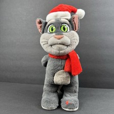 Talking Friends Talking Tom 12” Navidad Gato Peluche, Sombrero/Bufanda de Papá Noel 2013 ¡Funciona!
