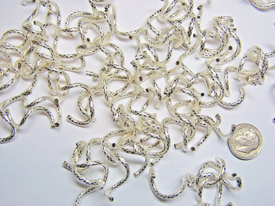 26mm X 2mm Etched/Patterned Sterling Silver CURLY Q Beads - Bag of 100 Pieces!!!